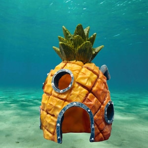 Pineapple House For Aquarium Fish Tank, fish tank decor, aquarium rocks, plant stand, aquarium decor, mummy pyramid aquarium, sponge bob