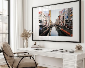 Dotonbori Osaka Japan Print, Autumn Cityscape Photography
