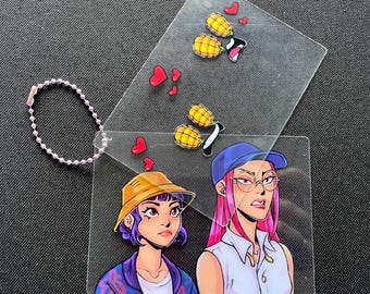 KPOP DEMON HUNTERS - Zoey & Mira Corn Eyes Transparent Selfie Card Charm