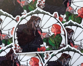 FRANKENSTEIN - The Creature & Elizabeth Clear Window Vinyl Sticker