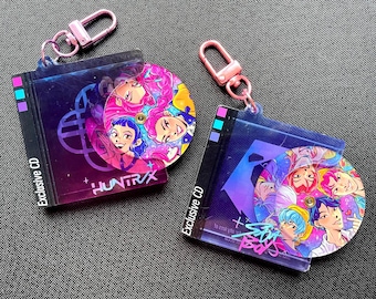 KPOP DEMON HUNTERS - Huntrix & Saja Boys Spinning Cd Acrylic Charm