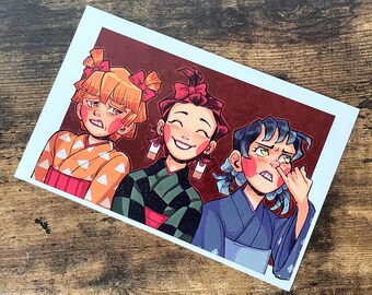 DEMON SLA*ER - Red Light Girls Print (5.5in x 8.5in)