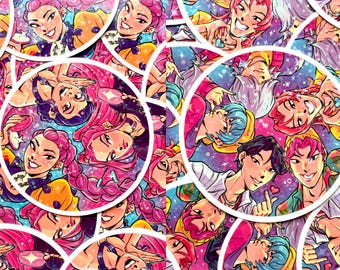 KPOP DEMON HUNTERS - Huntrix & Saja Boys Star Holographic Stickers