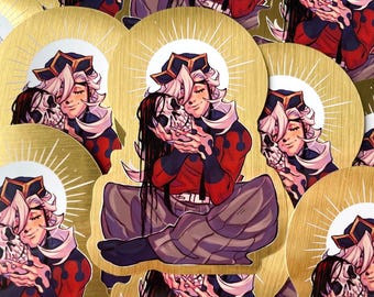 DEMON SLA*ER -  Brushed Gold Vinyl Sticker