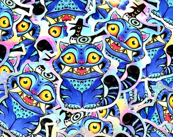 KPOP DEMON HUNTERS - Derpy Tiger & Sussie Rainbow Holographic Sticker