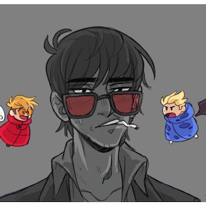 TRIGUN - Wolfwood Engel & Teufel Postkarte Druck (10,6 cm x 14 cm)