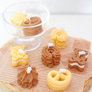 Zestaw świeczek Cookie: realistyczna świeca jadalna / sojowa świeca deserowa / dekoracja rzemieślnicza / świeca w stylu piekarniczym / ręcznie robiony prezent