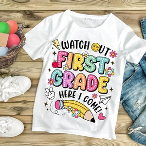 First Grade Design PNG, Back To School PNG, Teacher First Day of School Shirt Design, First Grade, School Design Png, Back To School Design