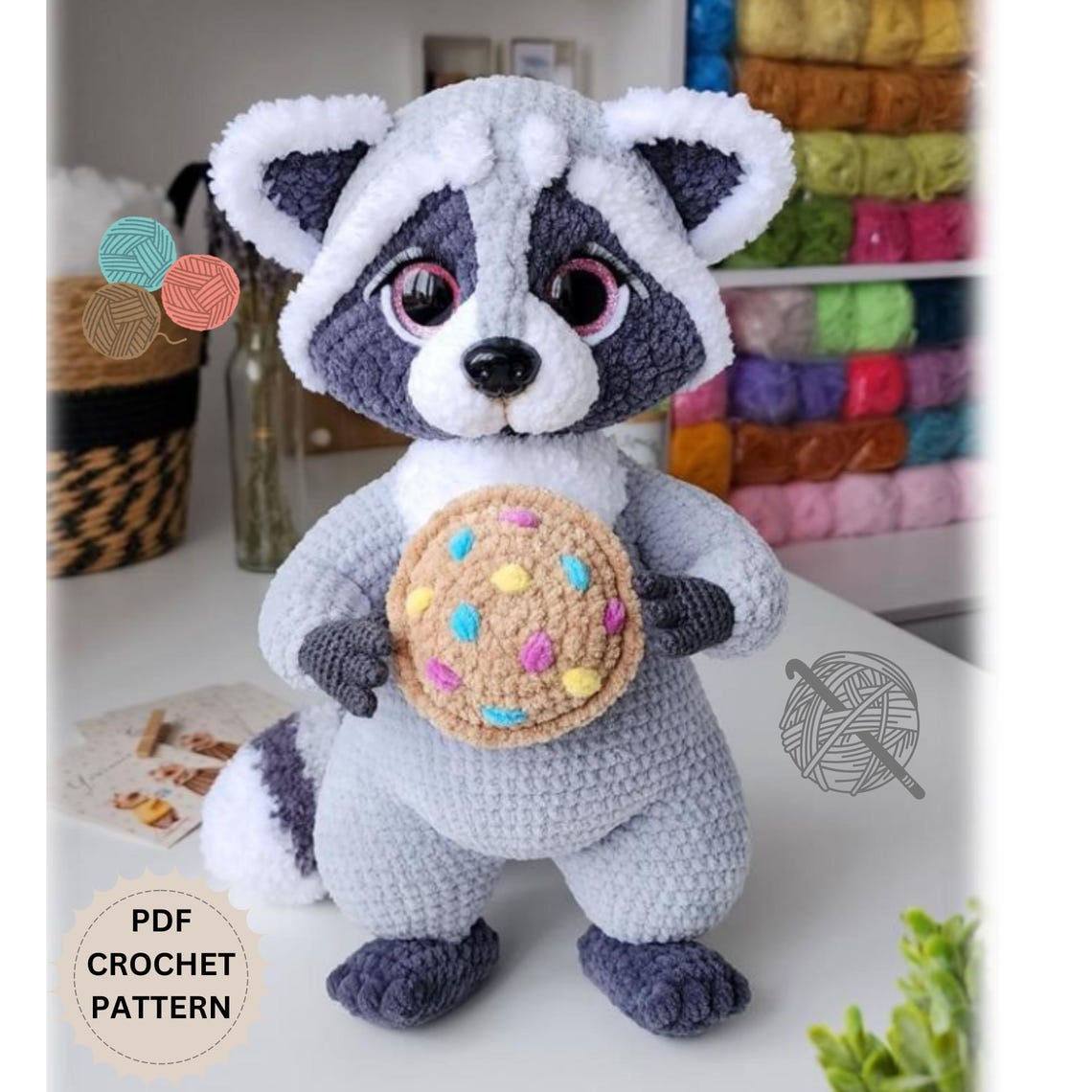 Raccoon Crochet Pattern, Amigurumi Plush Toy (PDF Pattern in English ...