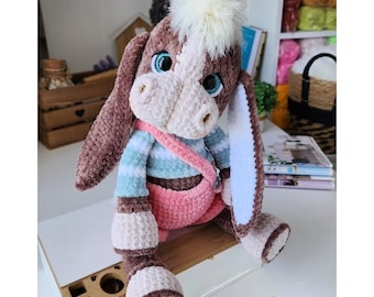 Donkey Crochet Pattern: Horse Otis Amigurumi  Toy (PDF Pattern English)