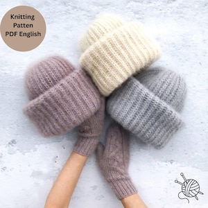 Takori Hit Knitting Pattern, Knit Beanie Hat , Snood & Scarf Knitted, Instant Download