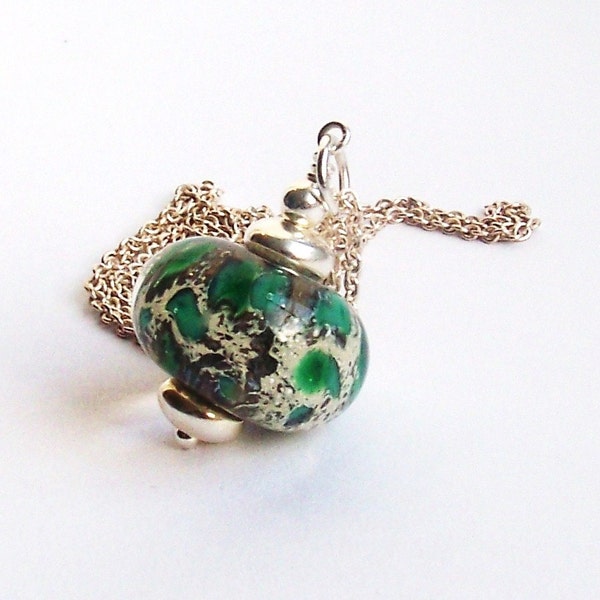 lampwork and stirling silver necklace
