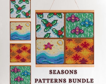 Stardew Valley Seasons Tapestry Crochet Pattern, Blanket crochet, Pixel
