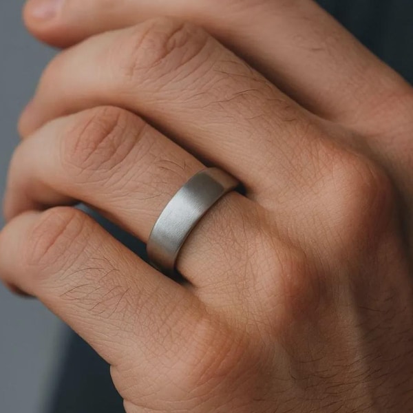 Matte Titanium Wedding Band for Men – Minimalist, Lightweight, Aerospace Grade 5 Ring
