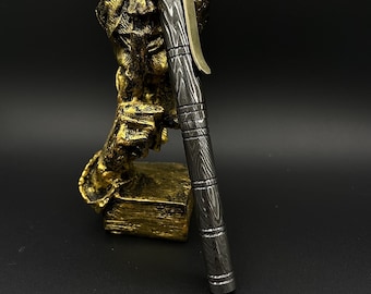 Handmade Damascus Steel Pen | Bamboo Style, Executive Gift Father's Day Gift. 5th Anniversary.