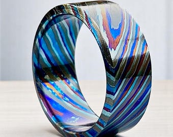 Zircuti Zirconium Timascus Wedding Ring: Limited Edition 5th Anniversary gift.