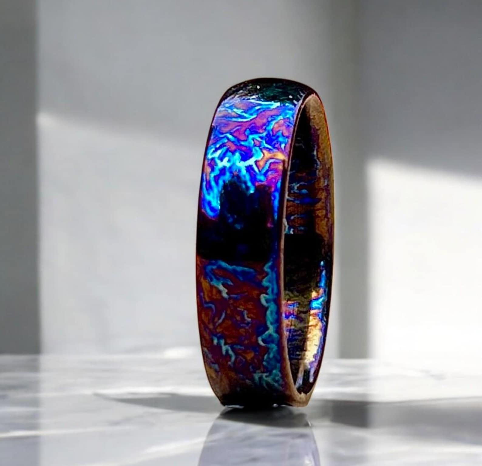 Unique Titanium Random Pattern Anniversary Gift for Her Personalized ...