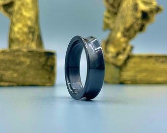 Black Titanium Wedding Band | Minimalist Titanium Ring | 5th Anniversary Gift.
