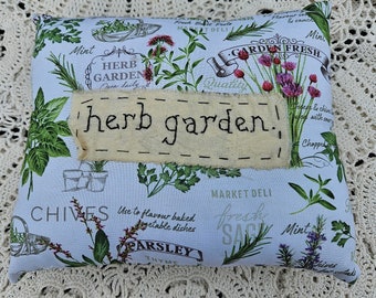 Herb Garden Prim Stitchery Pillow - Farmhouse Decor, Summer Decor, Spring Decor, Tiered Tray Decor, Garden Decor, Herb Garden Decor