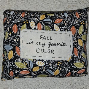 Fall is my Favorite Season Primitive Stitchery Pillow ~ Farmhouse Fall Decor, Handmade Fall, Autumn Pillow, Fall Leaves Pillow Pillow
