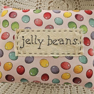 Jelly Beans Primitive Stitchery Paaskussen – Lentedecor boerderij, Paaskussen