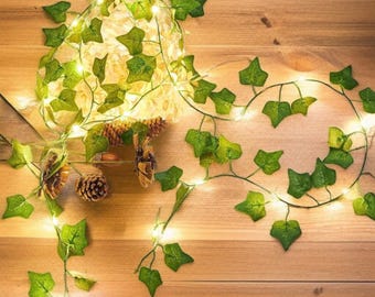 Fairy Light Ivy Garland Set – 2 Pack 6.5ft Hanging LED Vines for Bedroom, Wall, Garden & Party Decor