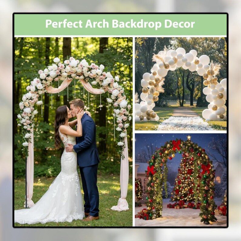 7.8FT Metal Garden Arch Trellis for Climbing Plants, Outdoor Wedding ...