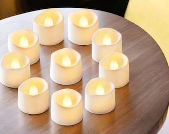 24 Pack Flickering Flameless Tea Lights, Warm LED Votive Candles Battery Operated 200 Hour, Safe Wedding Decor, Romantic Table Lighting