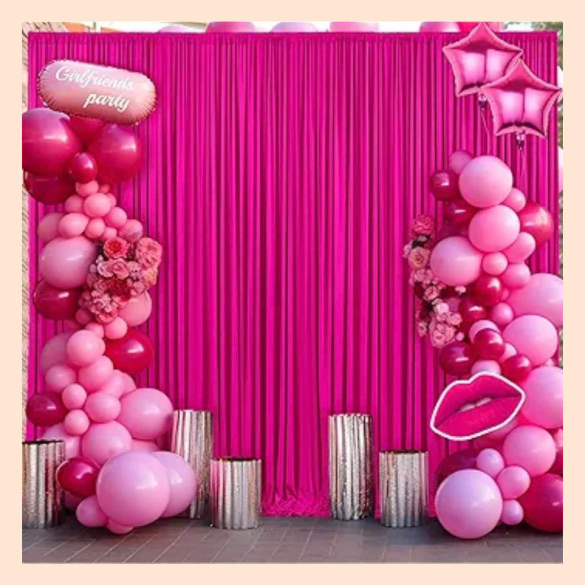 Hot Pink Backdrop Curtain Panels 10x10 | Wrinkle-free Fuchsia