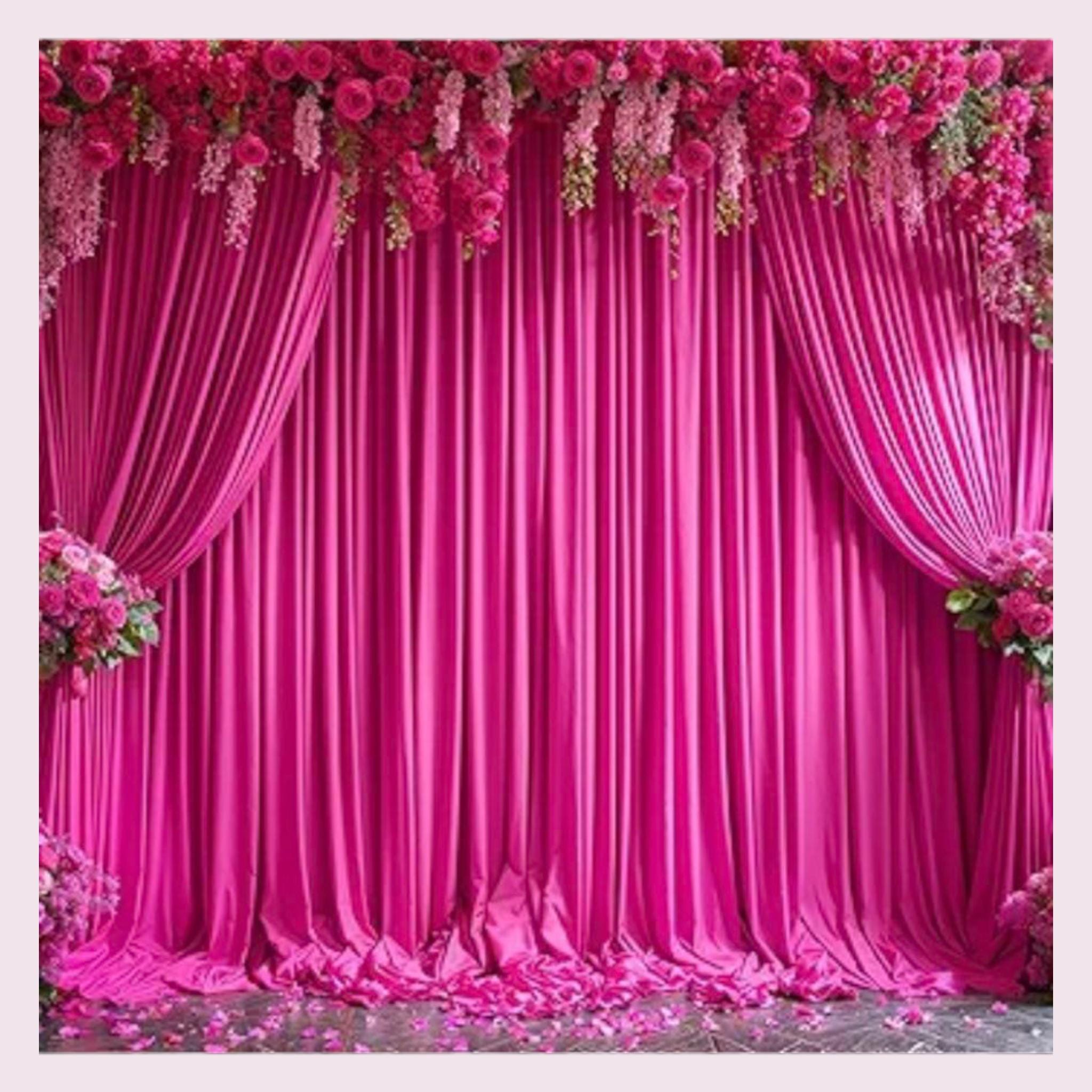 Hot Pink Backdrop Curtain Panels 10x10 | Wrinkle-free Fuchsia
