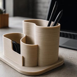 Desk Organizer – 3D Print Files STL, Pen Holder, Organizer, Minimalist Decor STL, Desktop Catchall Set, DESKLOO