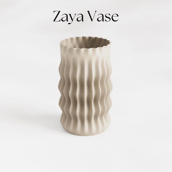 Zaya Vase STL, 3D Print Model for Vase Mode, Best Selling Items 3D Print, Vase 3D Print File, Spiral Vase