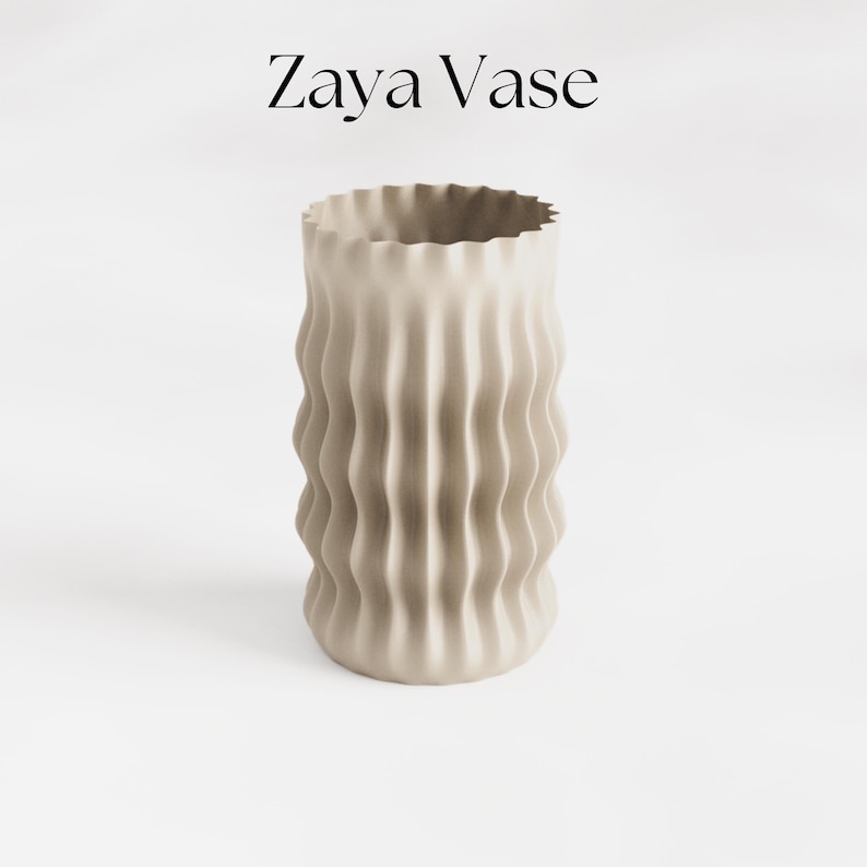 Zaya vas STL, 3D-utskriftsmodell för vasläge, bästsäljande artiklar 3D-utskrift, vas 3D-utskriftsfil, spiralvas bild 1