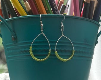 Green Beaded Teardrop Earrings-The Perfect Graduation Gift