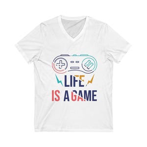 Gaming Vibe Unisex Tee - &#39;Life is a Game&#39; Graphic T-Shirt, Perfect for Gamers, Casual Wear, Gifts for Birthdays and Holidays