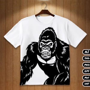 Angry Gorilla Vector Design: T-Shirt, Cricut, Sublimation (Digital Download)
