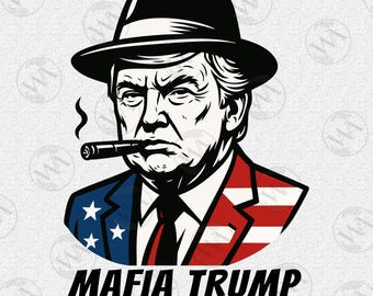 Patriotic Gangster Trump SVG: American Flag Suit Clipart (Digital Download)