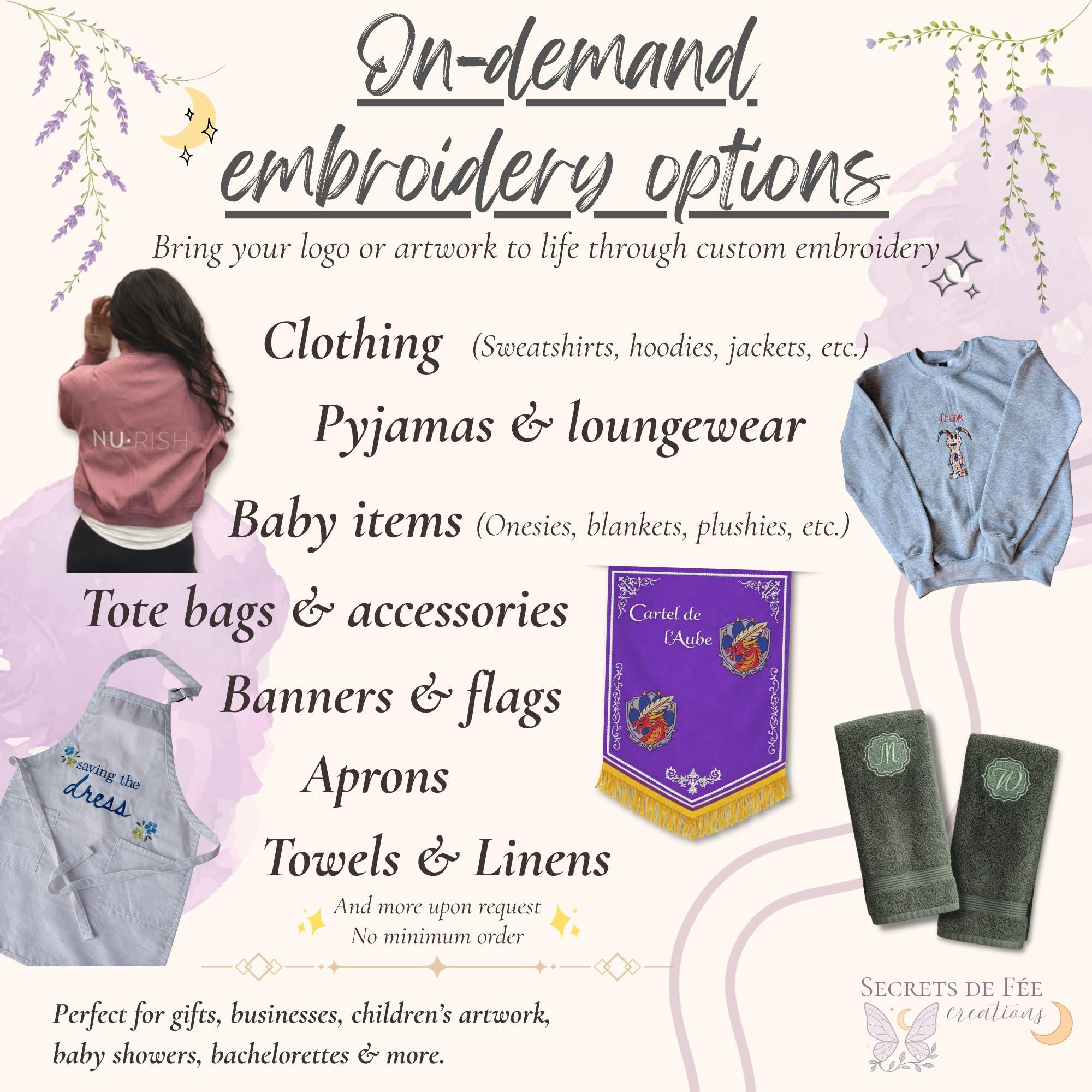 Custom Embroidered Design, Made to Order, Personalized Embroidery ...