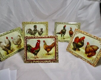 A Partial Set of Chicken Poultry Blank Note Cards by The Best Card Company.