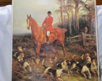 Horses and Hounds 1906 Turn of the Century Fox Hunt Painting