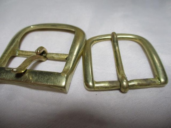Two, Previously Used SOLID BRASS Belt Buckles. - image 3