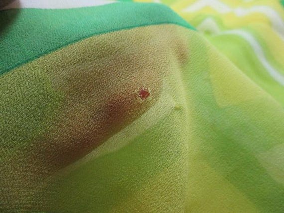 A Groovy Mod Semi-sheer Chartreuse & Yellow Sash/… - image 3