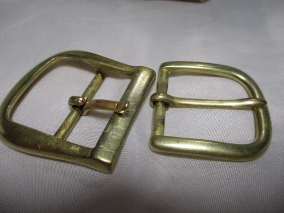 Two, Previously Used SOLID BRASS Belt Buckles. - image 2