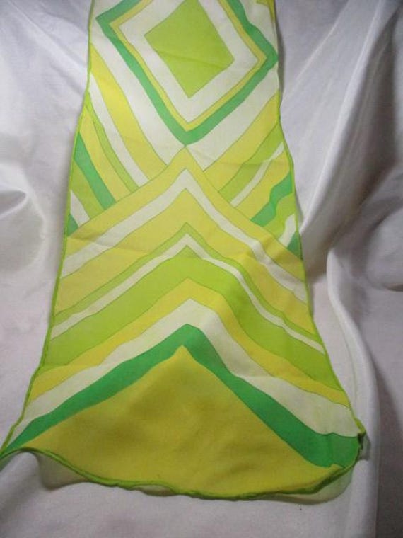 A Groovy Mod Semi-sheer Chartreuse & Yellow Sash/… - image 1