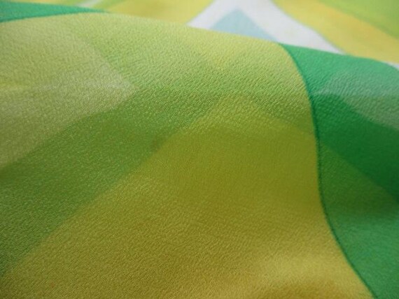 A Groovy Mod Semi-sheer Chartreuse & Yellow Sash/… - image 4