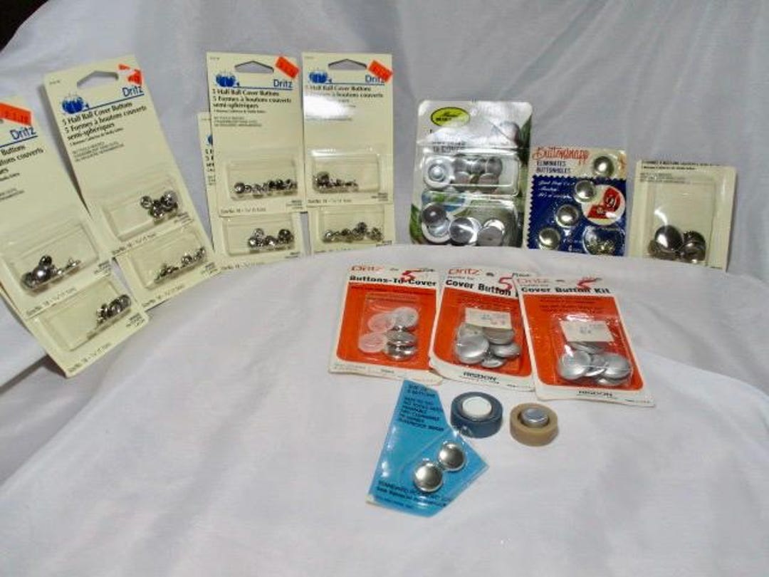 A Large Grouping of Metal Button Covers by DRITZ, Buttonsnap & Maxiant ...