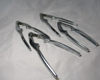 A Set of Four Vintage,Double-Jaw Zinc Plated Lobster/Crab Cracker Tools.