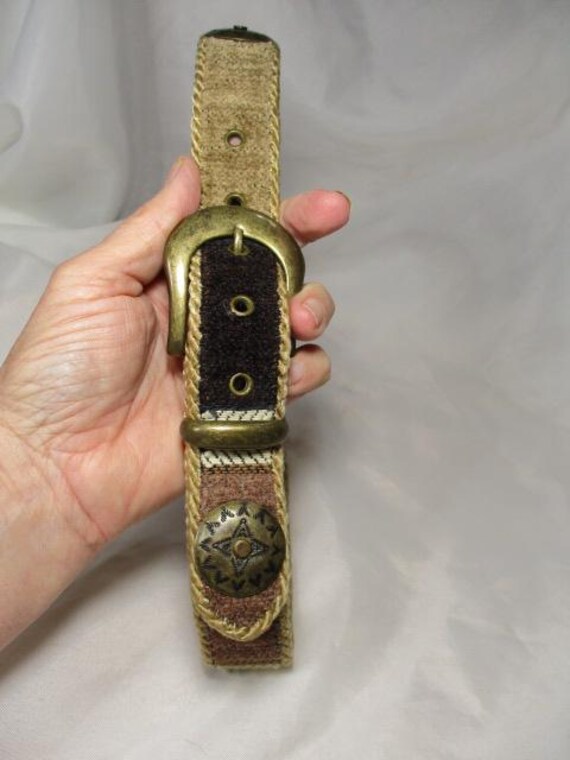 NWOT Vintage Elite of Fresno Gold & Silver Metallic Patchwork Leather Belt - M. Elite Fresno Belt - Etsy main image 4