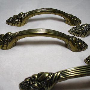 A Set of Five AMEROCK Burnished Brass Large Natural Elegance Fruit Drawer Pulls.