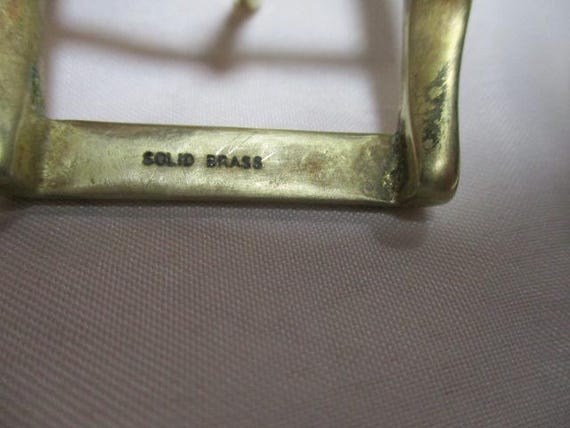 Two, Previously Used SOLID BRASS Belt Buckles. - image 5